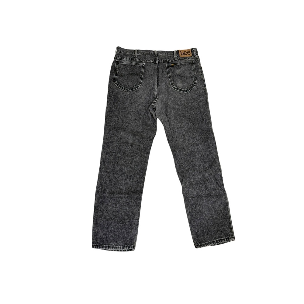 Vtg 90s Lee Jeans Black Acid Wash High Rise Straight Leg 36x30 USA